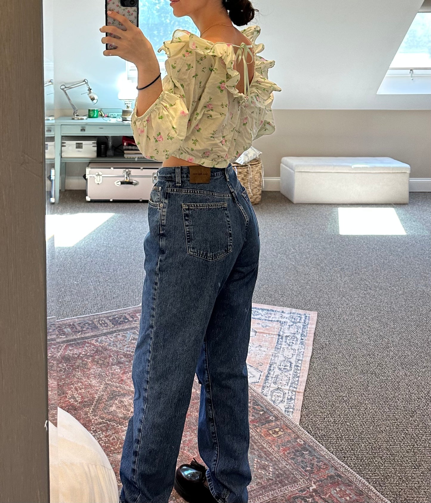 ASOS Puff Sleeve Floral Top