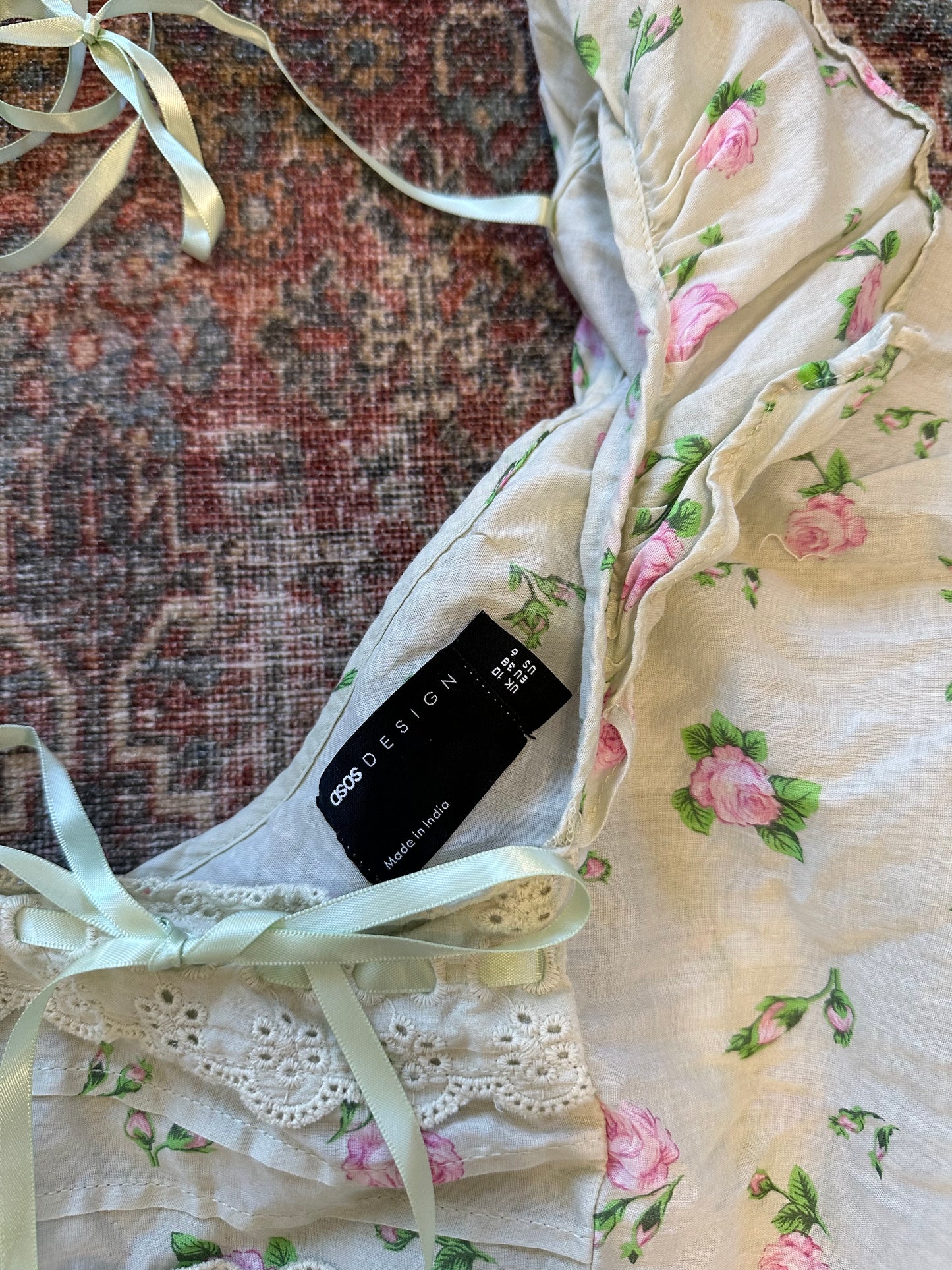 ASOS Puff Sleeve Floral Top