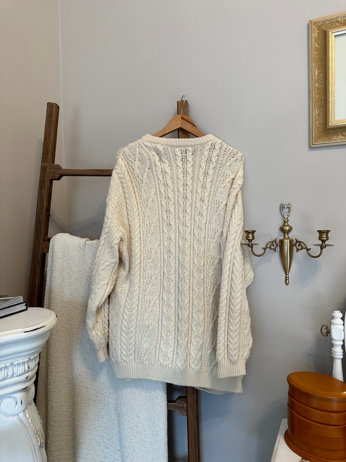 Cable Knit Merino Wool Cardigan