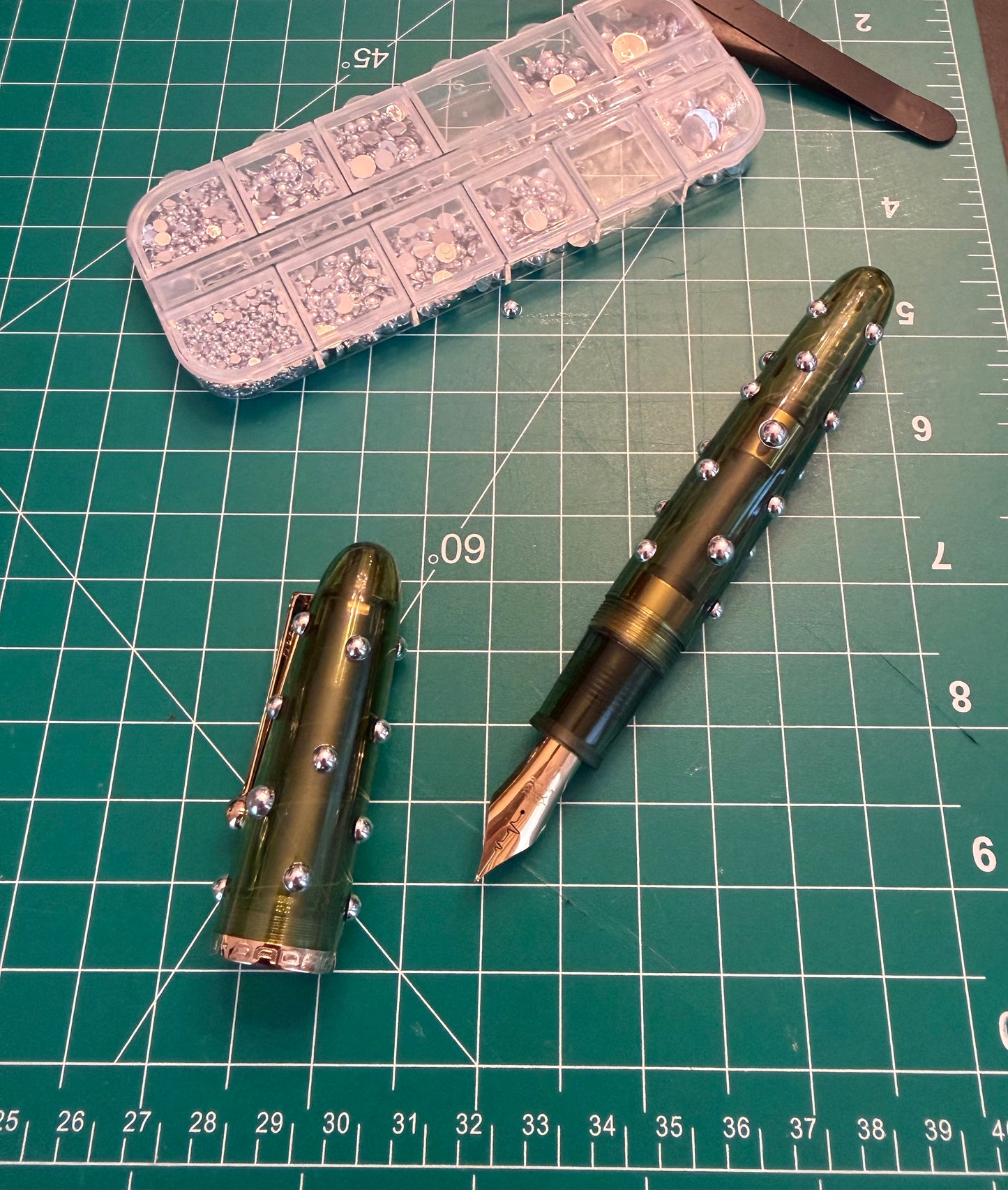 Studded Green Fountain Pen