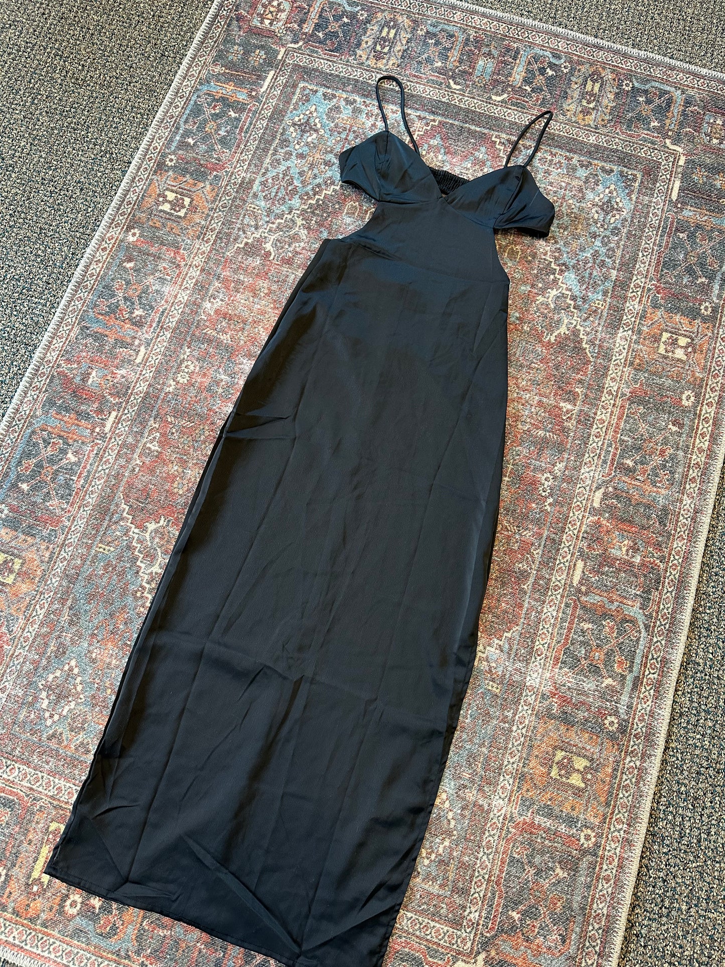 Satin Open Back Sllp Dress