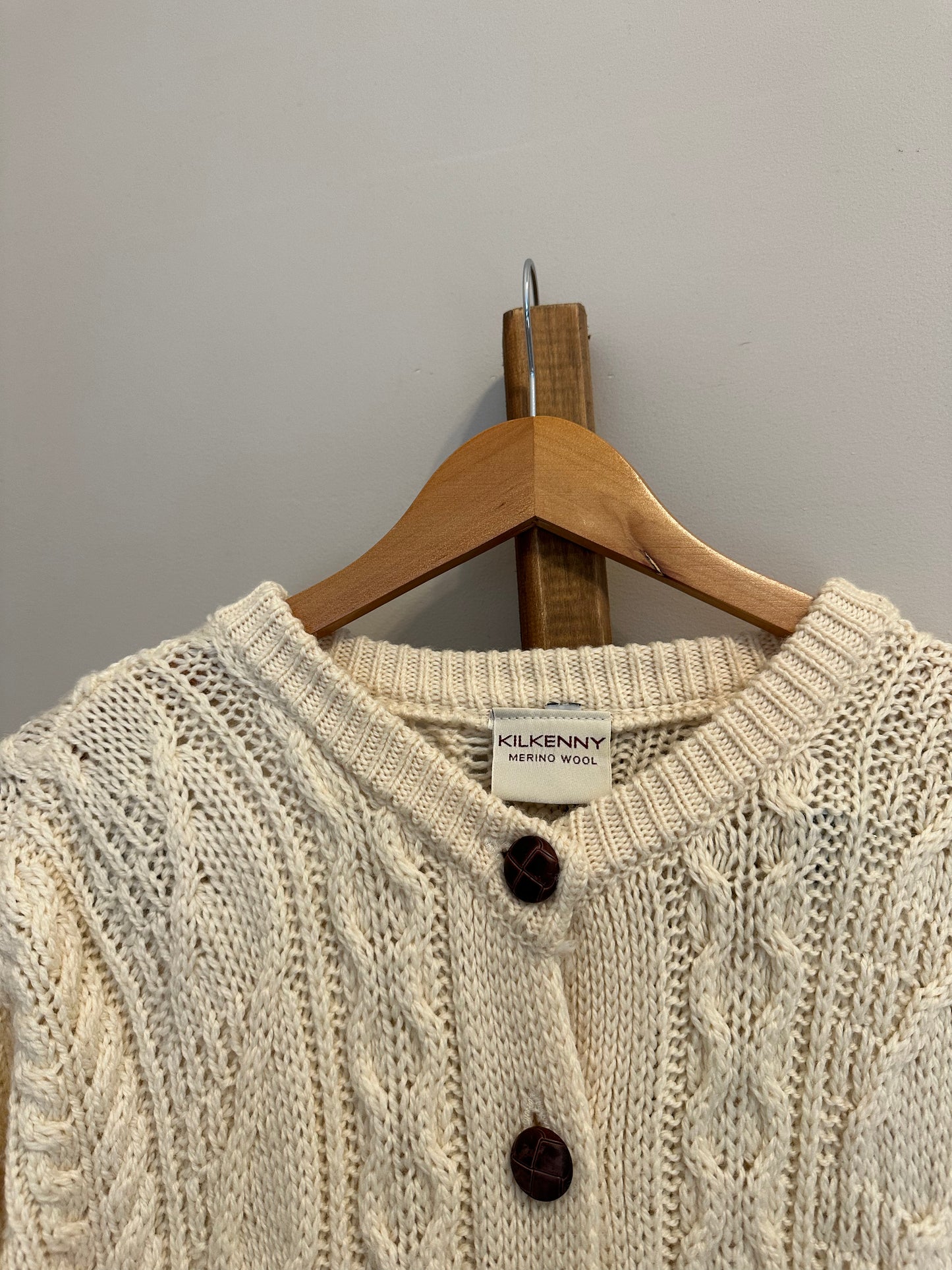 Cable Knit Merino Wool Cardigan