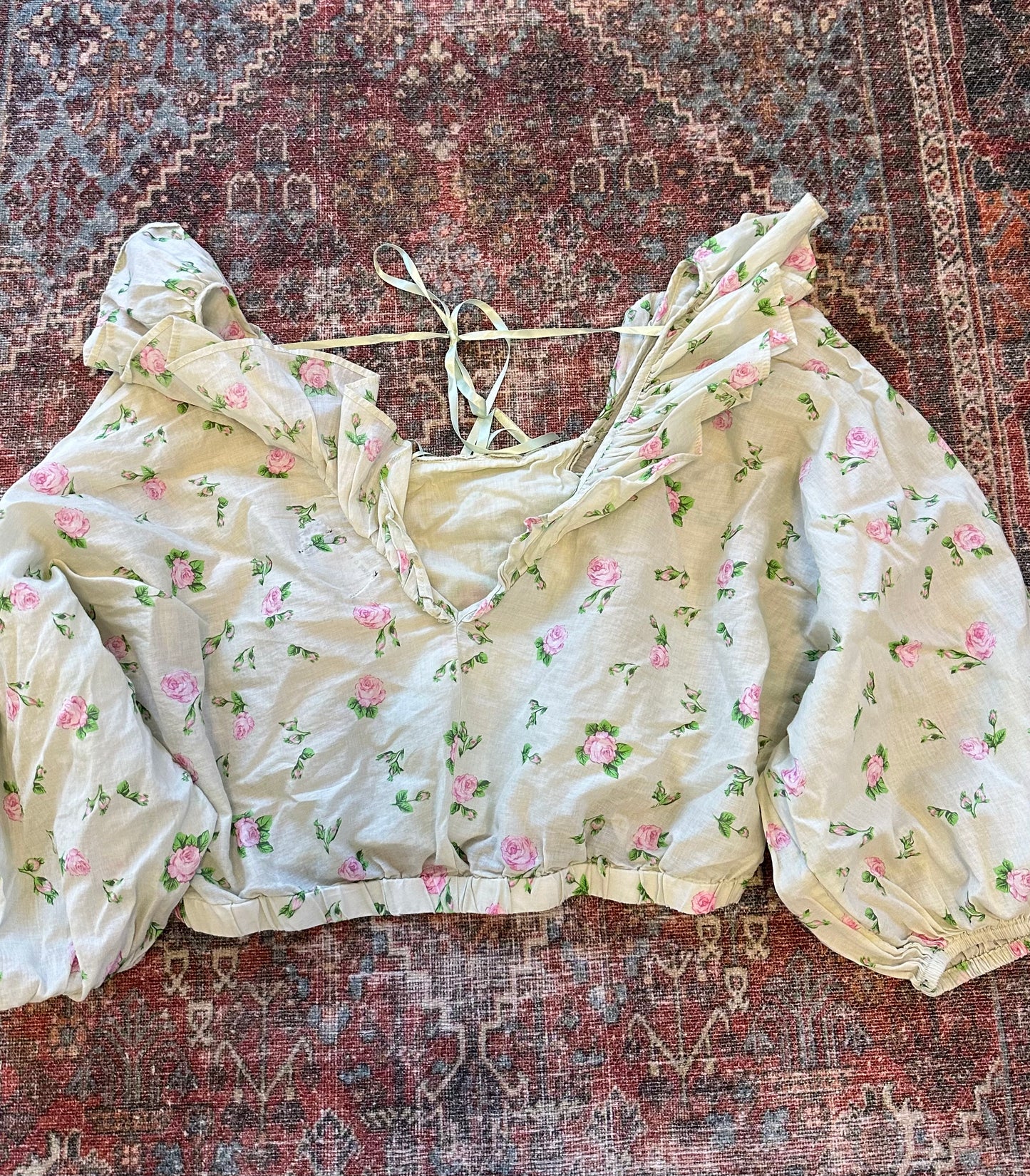 ASOS Puff Sleeve Floral Top