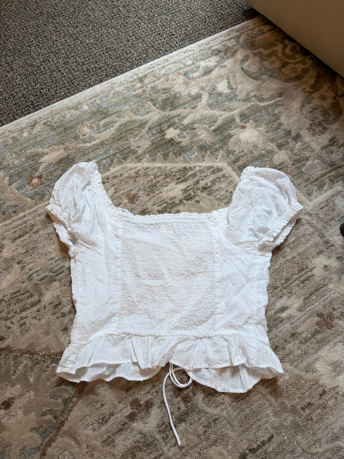 White Tie Front Top