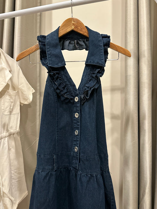 Vintage Denim Halter Dress