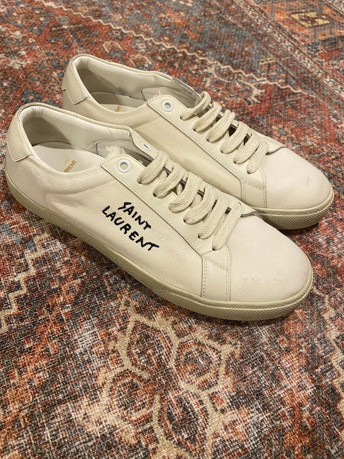 Saint Laurent Canvas Distressed Sneakers