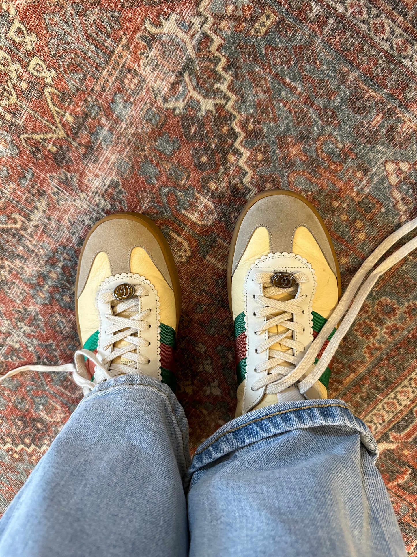 Gucci Leather Striped Sneakers
