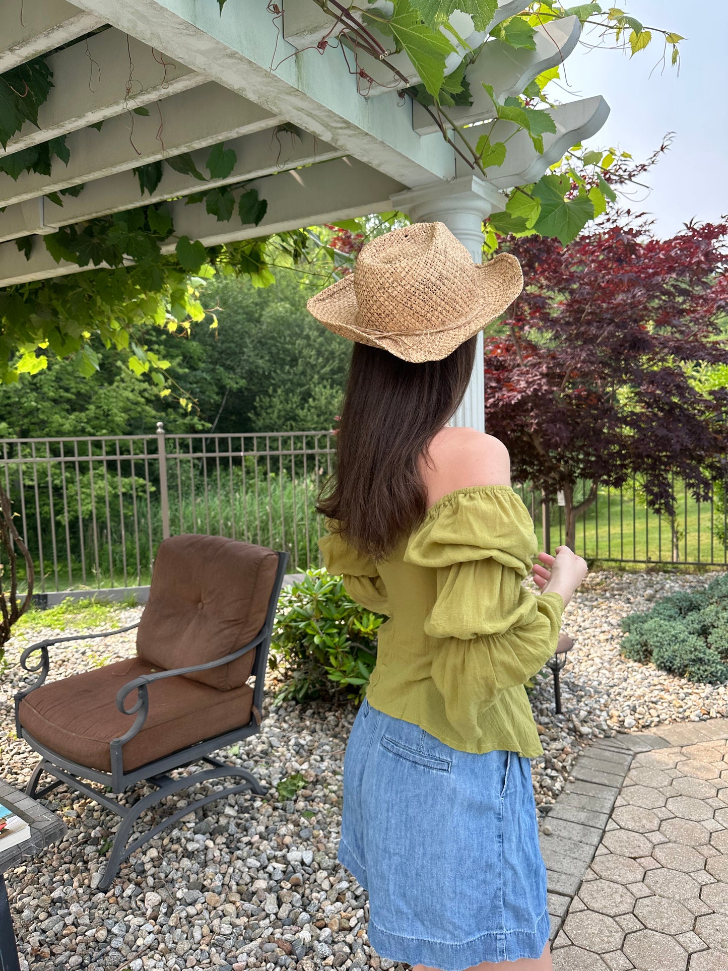 Abigail Puff Sleeve Top (green)