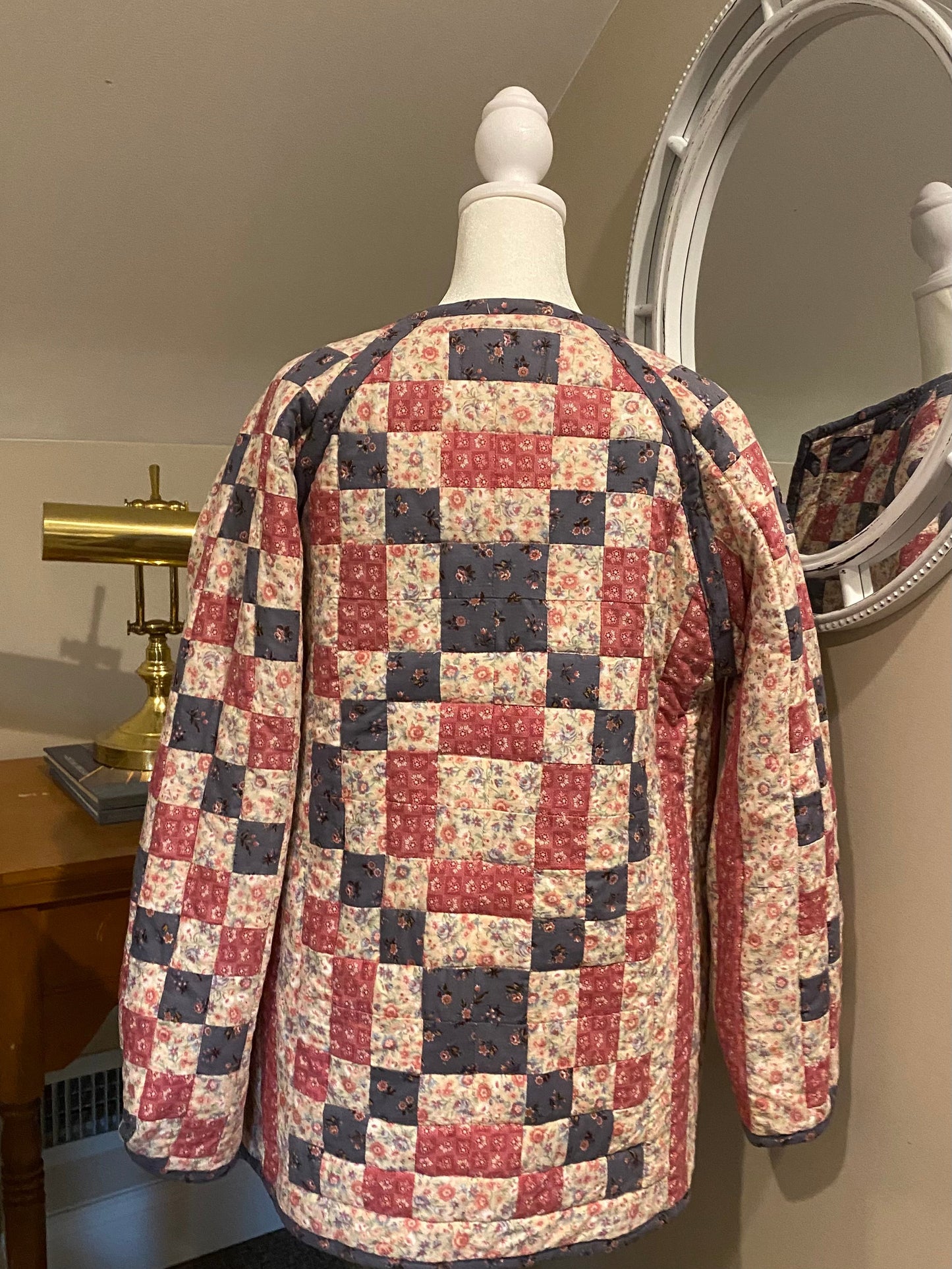 Vintage Patchwork Machine Quilted Jacket Cardigan Sweater