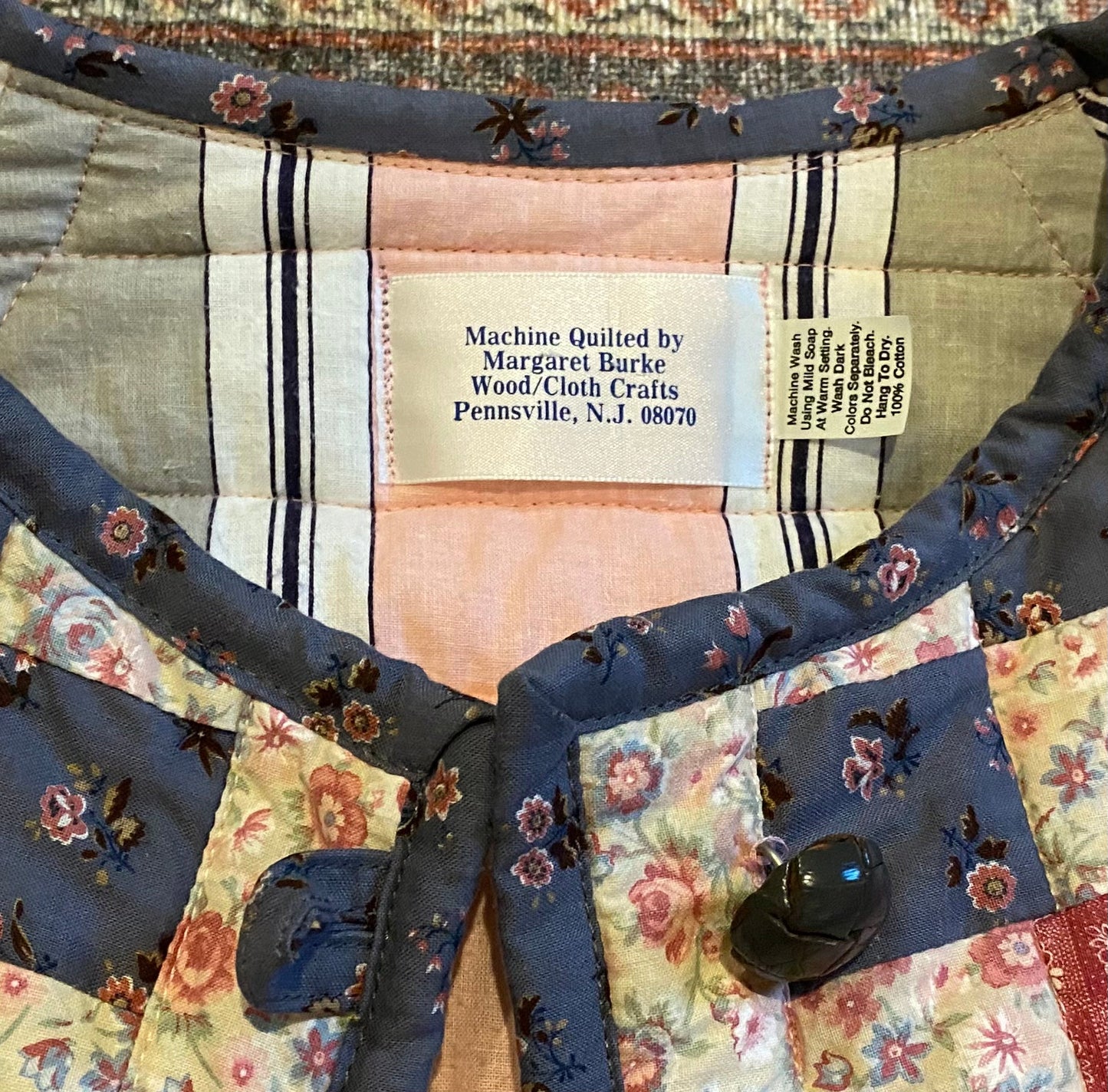 Vintage Patchwork Machine Quilted Jacket Cardigan Sweater