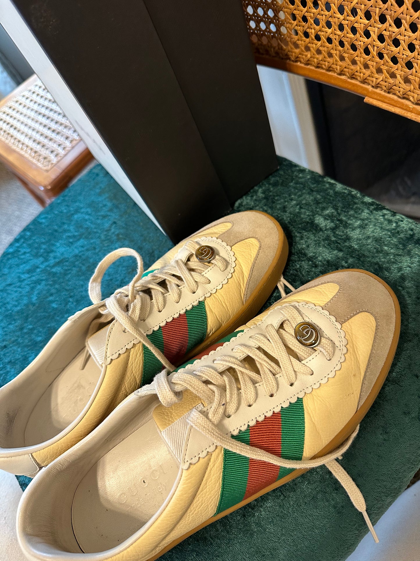 Gucci Leather Striped Sneakers