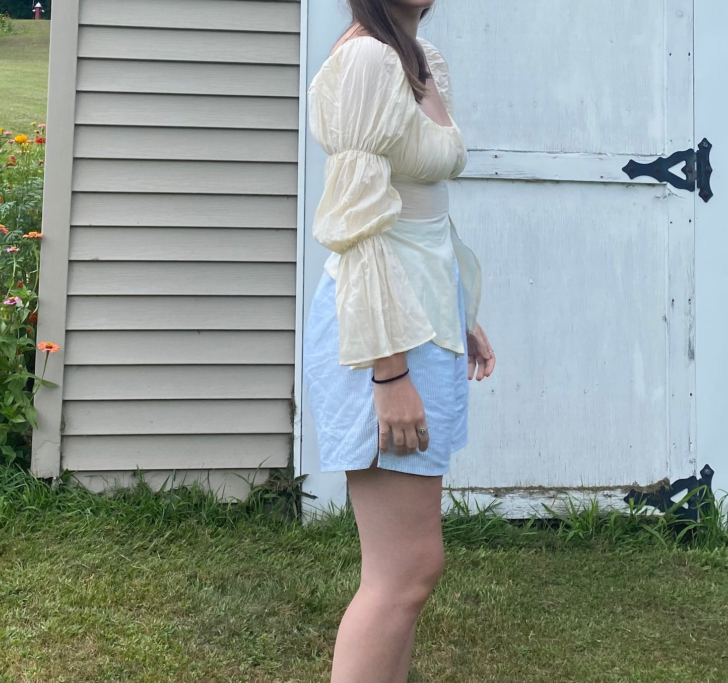 Abigail Puff Sleeve Top (cream)