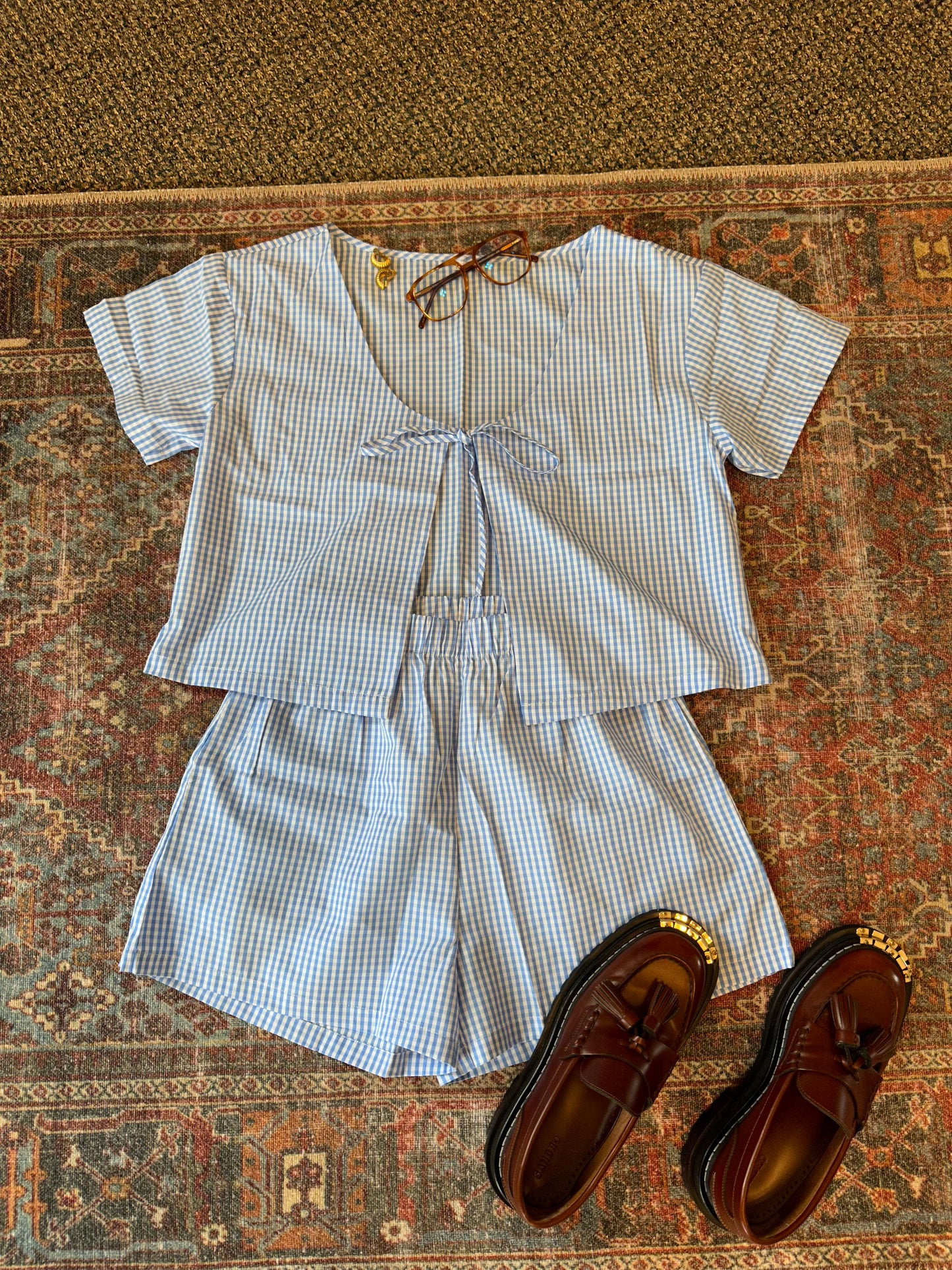 Chandler Gingham Shorts Set