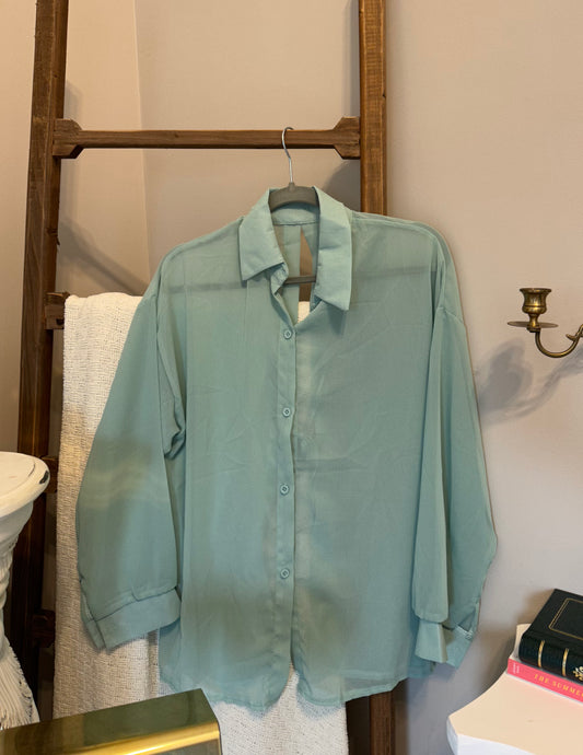Mesh Beach Cover Up Blouse Top