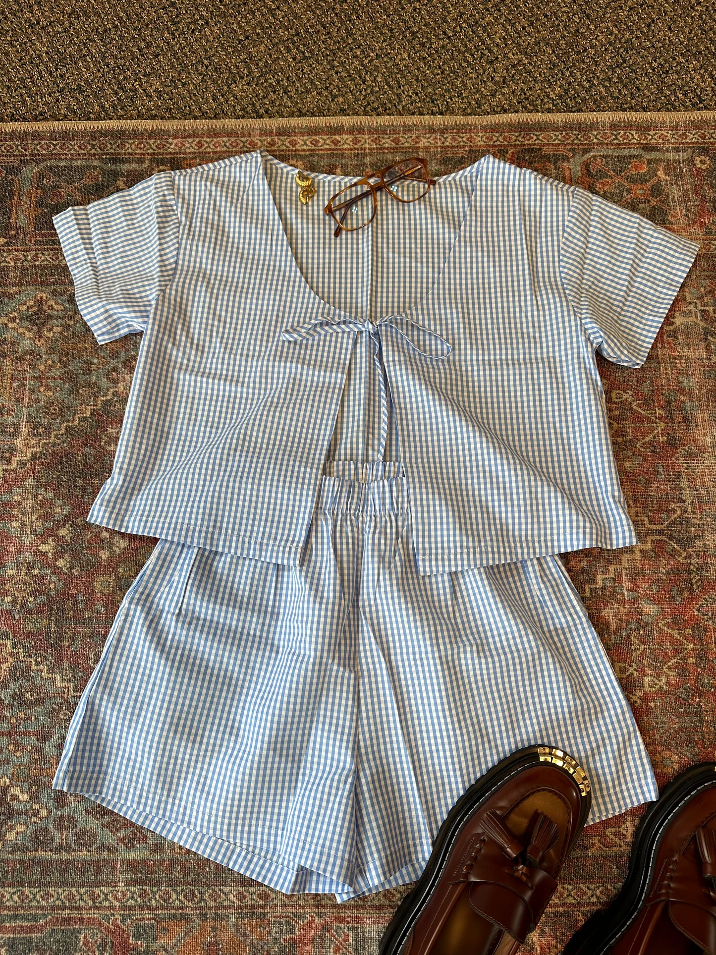 Chandler Gingham Shorts Set