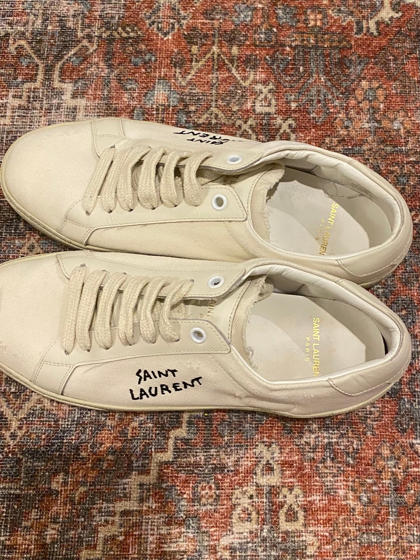 Saint Laurent Canvas Distressed Sneakers