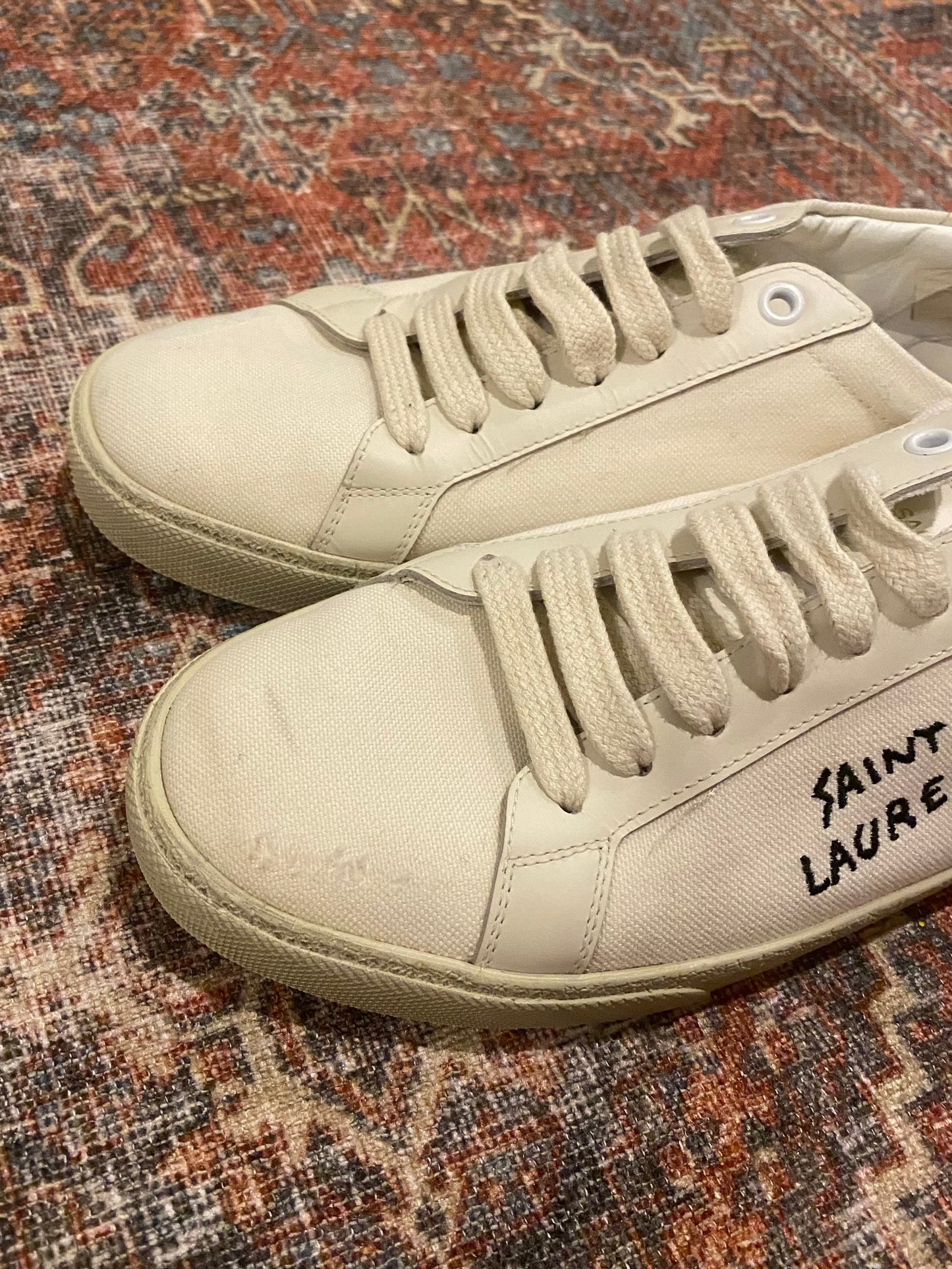 Saint Laurent Canvas Distressed Sneakers