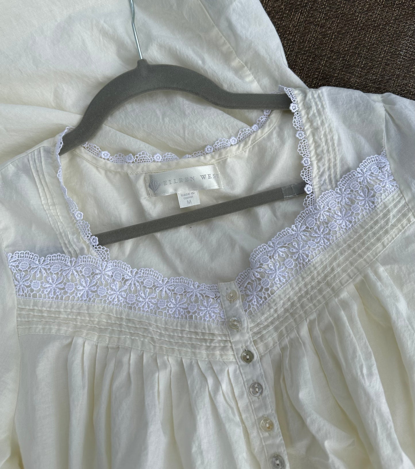 Eileen West Lace Trim Nightgown Dress