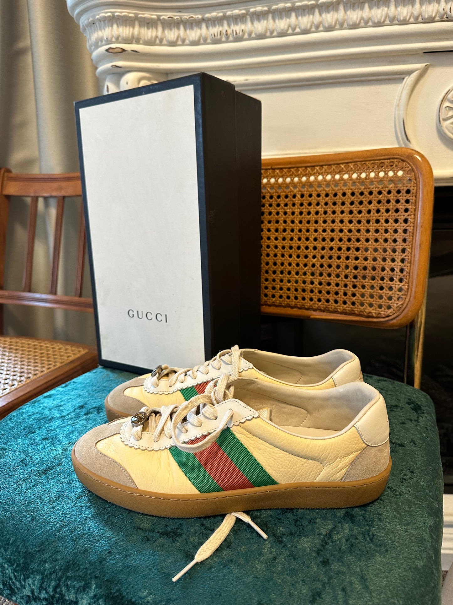 Gucci Leather Striped Sneakers