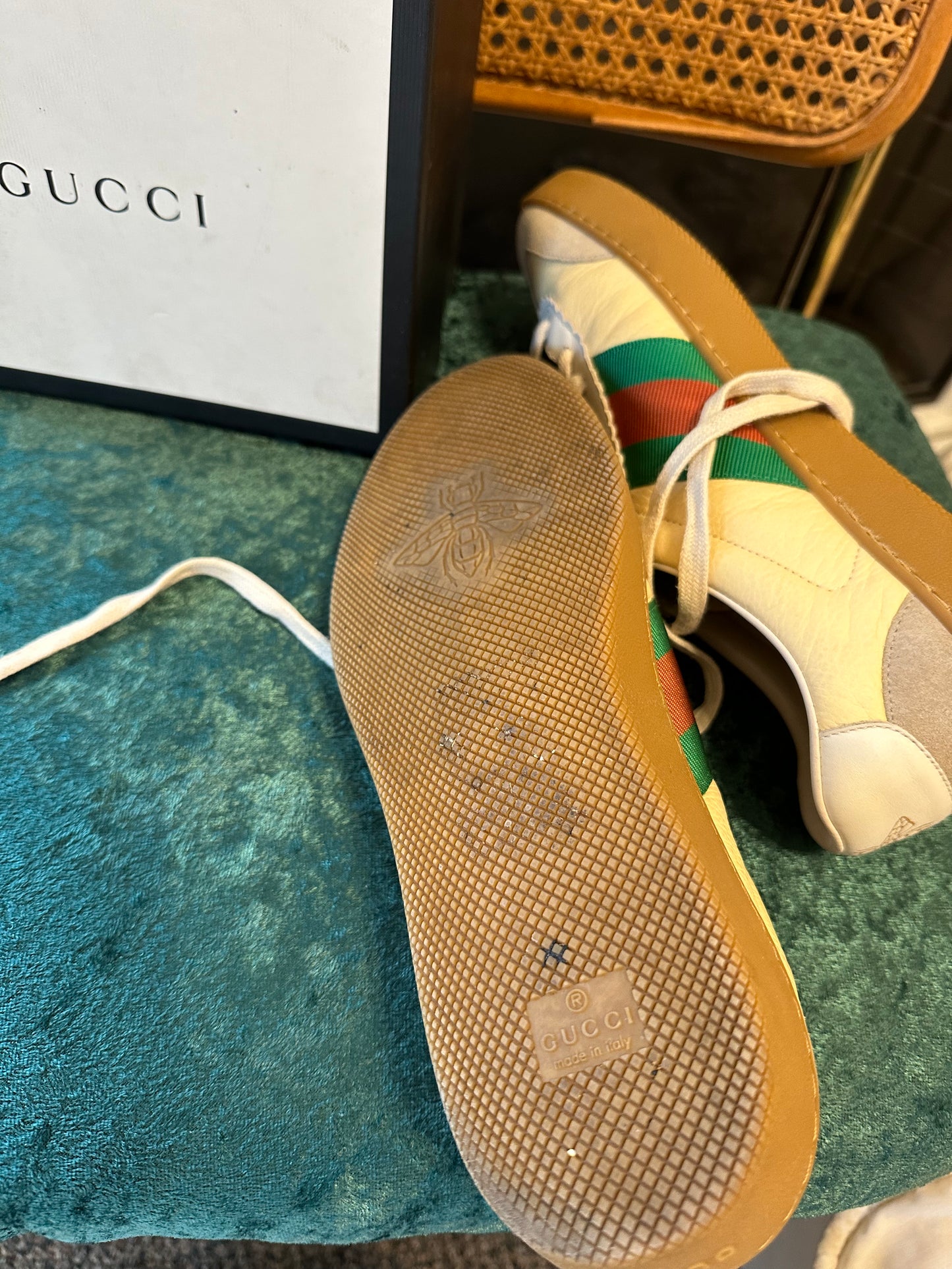 Gucci Leather Striped Sneakers