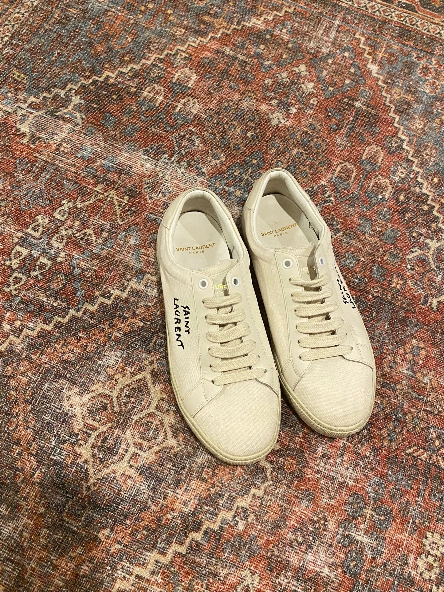 Saint Laurent Canvas Distressed Sneakers