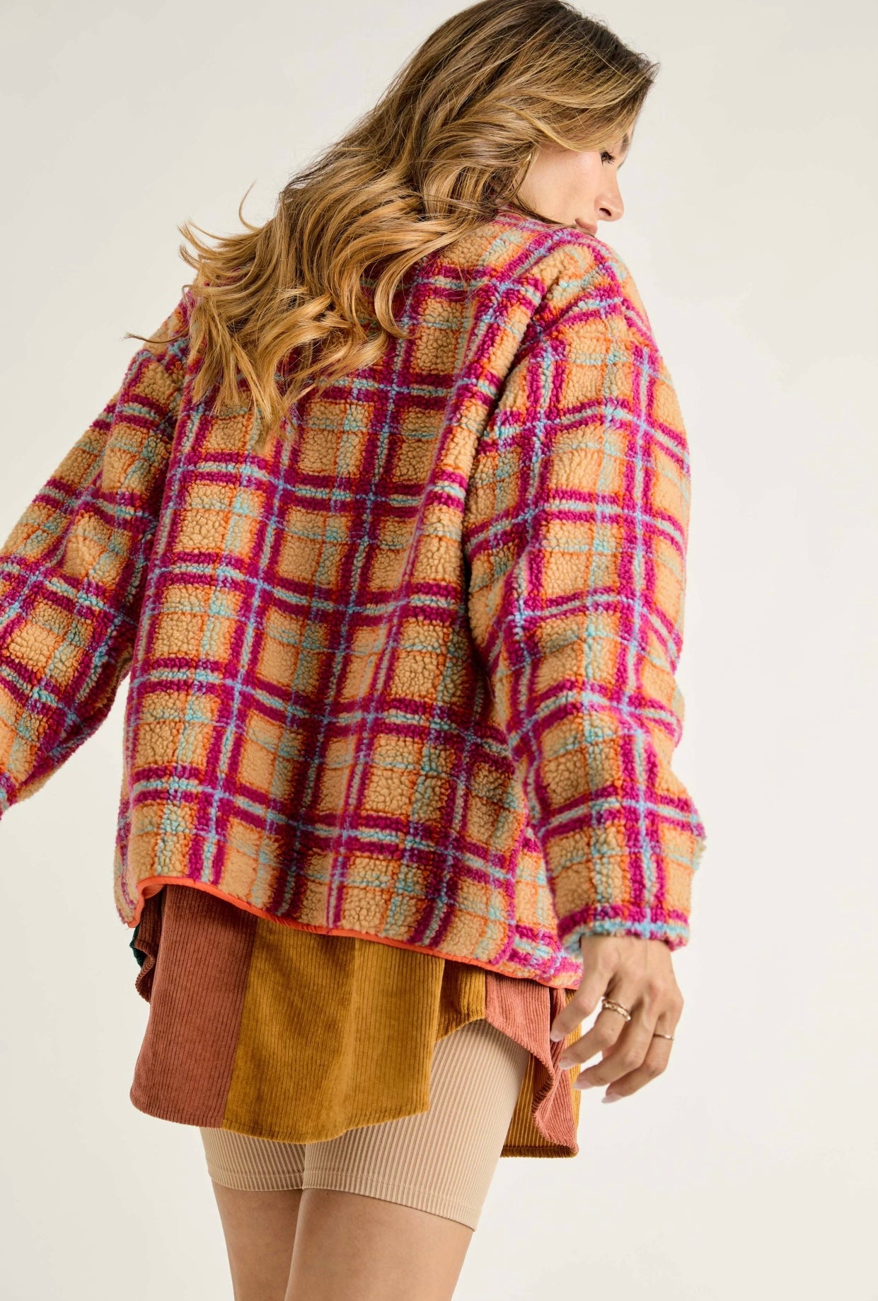 Plaid Zipper Fleece Jacket