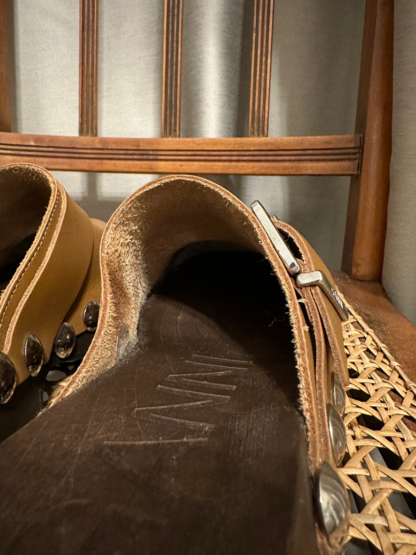 Ganni Brown Studded Clogs