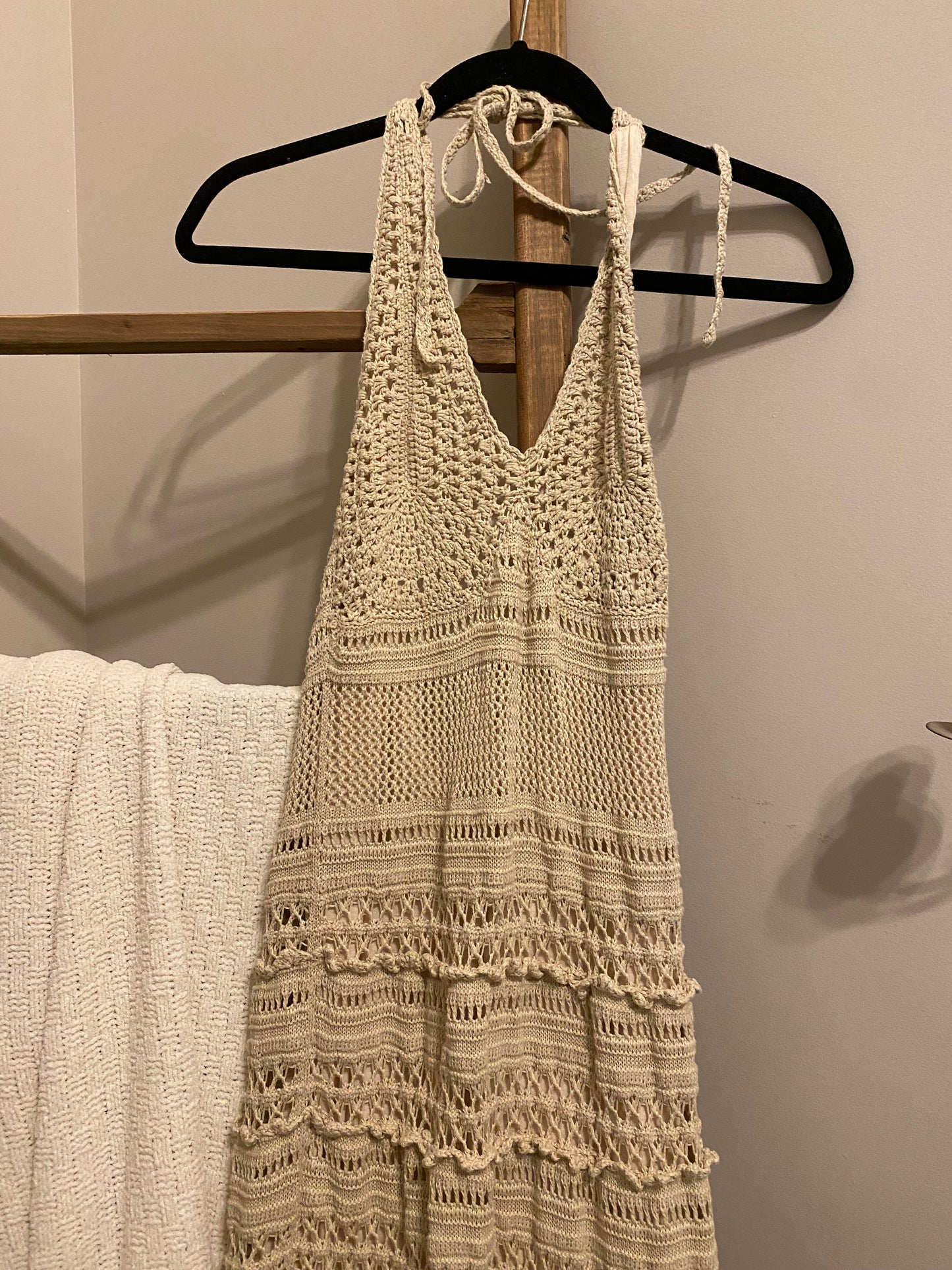 MODA Crochet Maxi Halter Dress