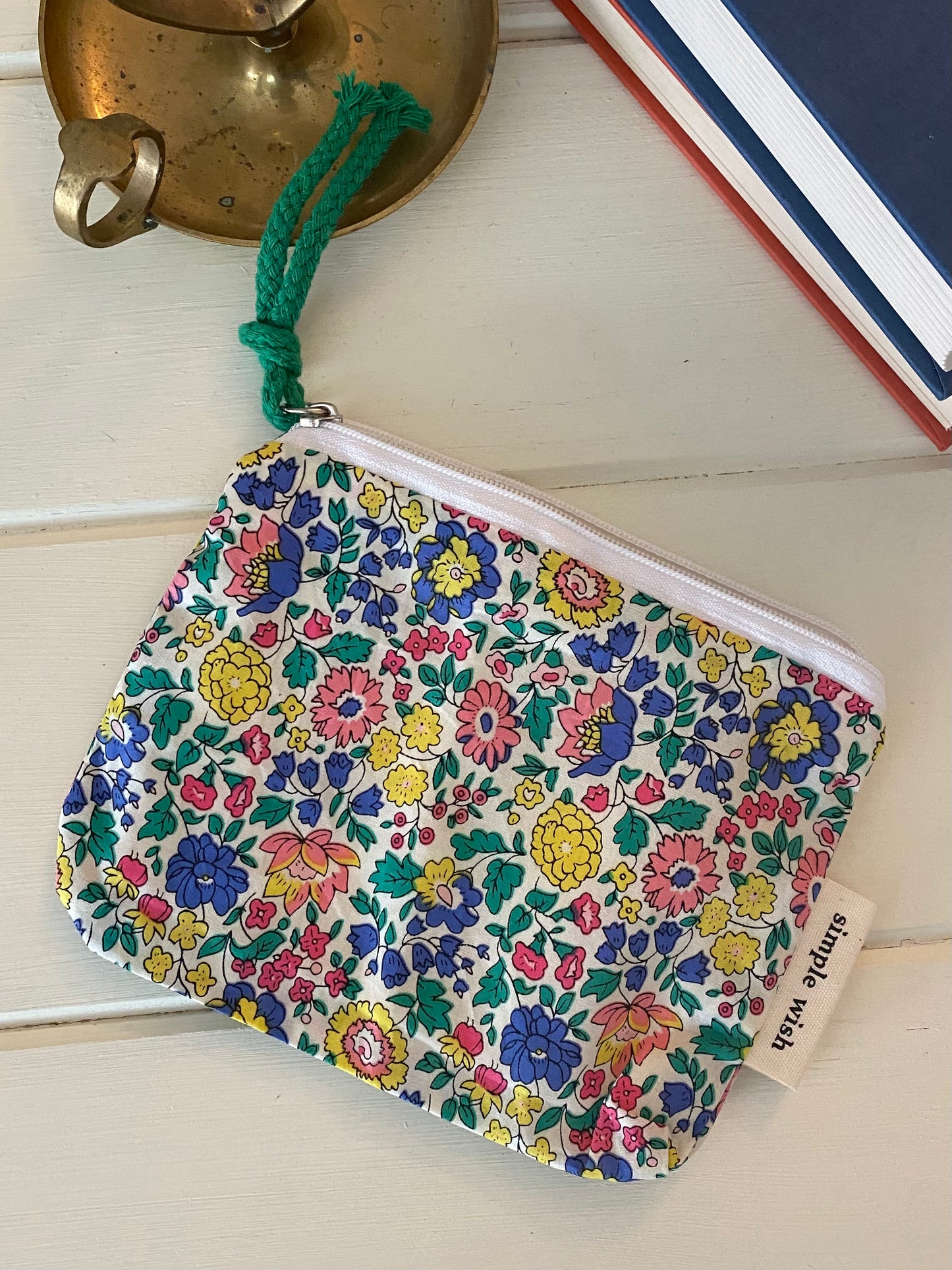 Floral “Simple Wish” Coin Pouch