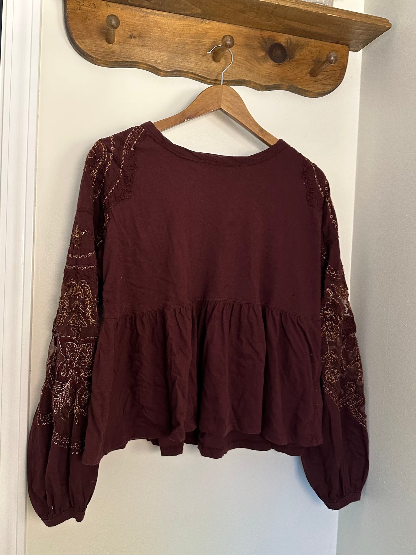 Free People Embroidered Sleeve