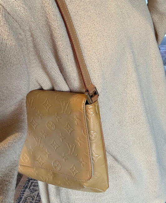 Vintage Louis Vuitton Thompson Street Yellow Vernis Leather Shoulder Bag