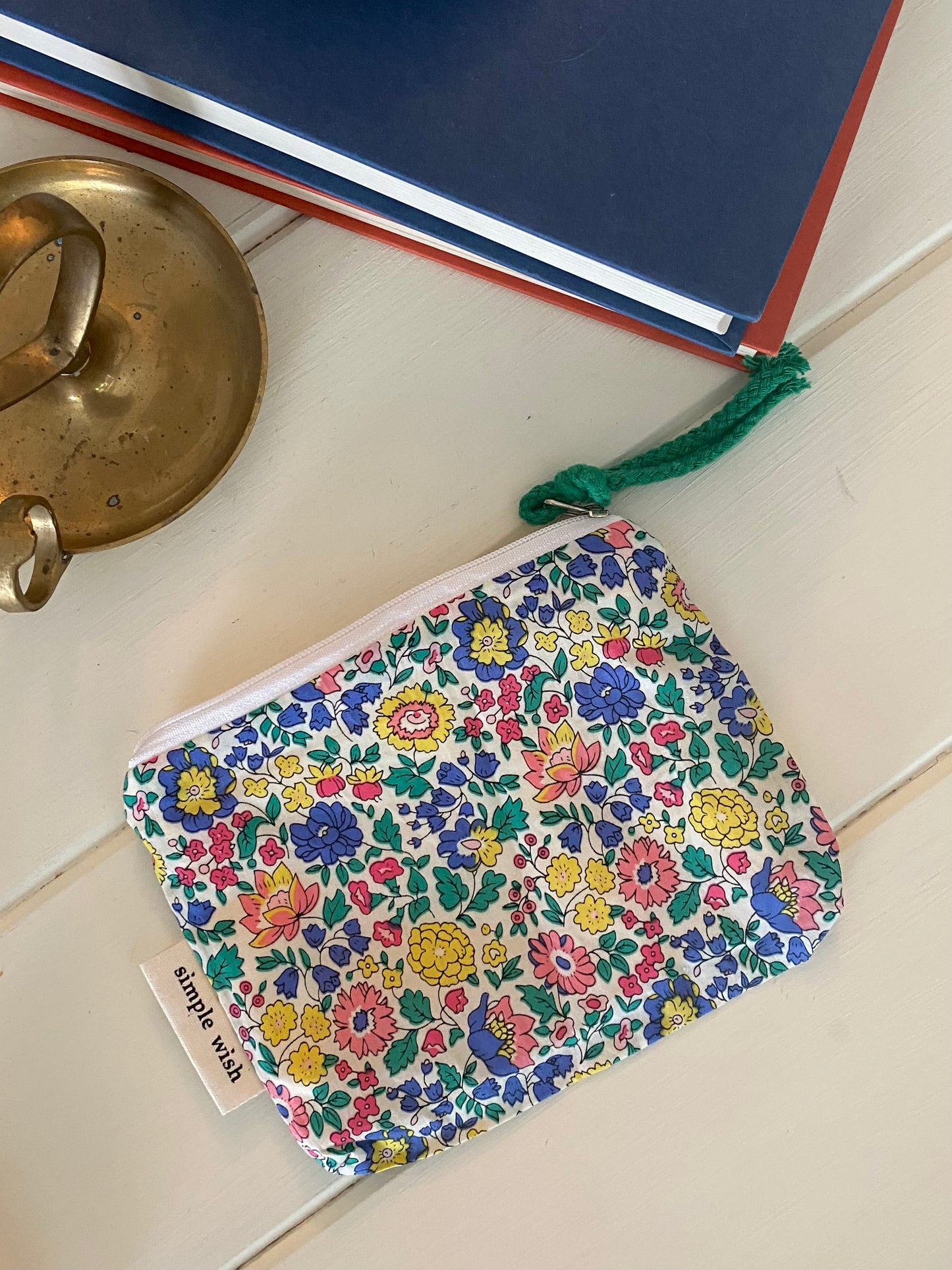 Floral “Simple Wish” Coin Pouch