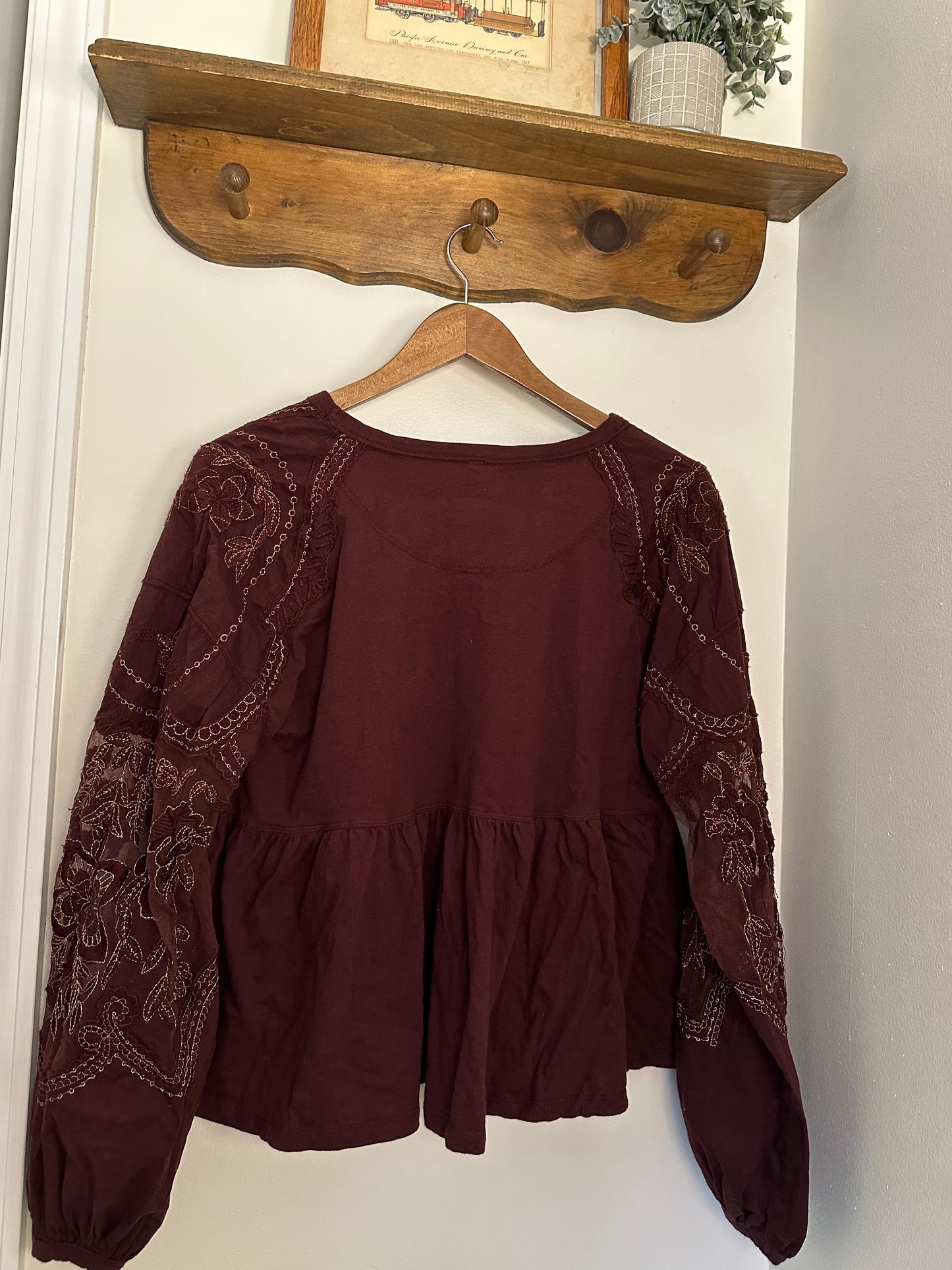 Free People Embroidered Sleeve