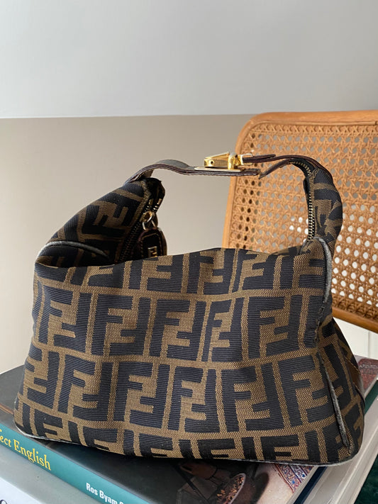 Vintage Fendi Canvas Zucca Hand Bag Satchel