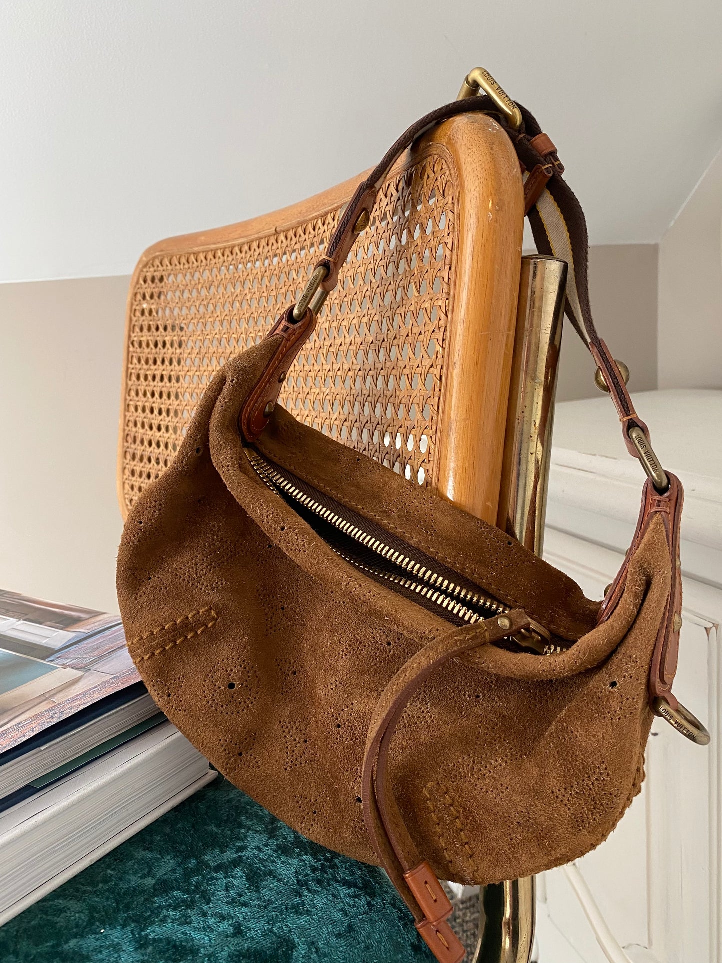 Louis Vuitton Suede Onatah Hobo Bag