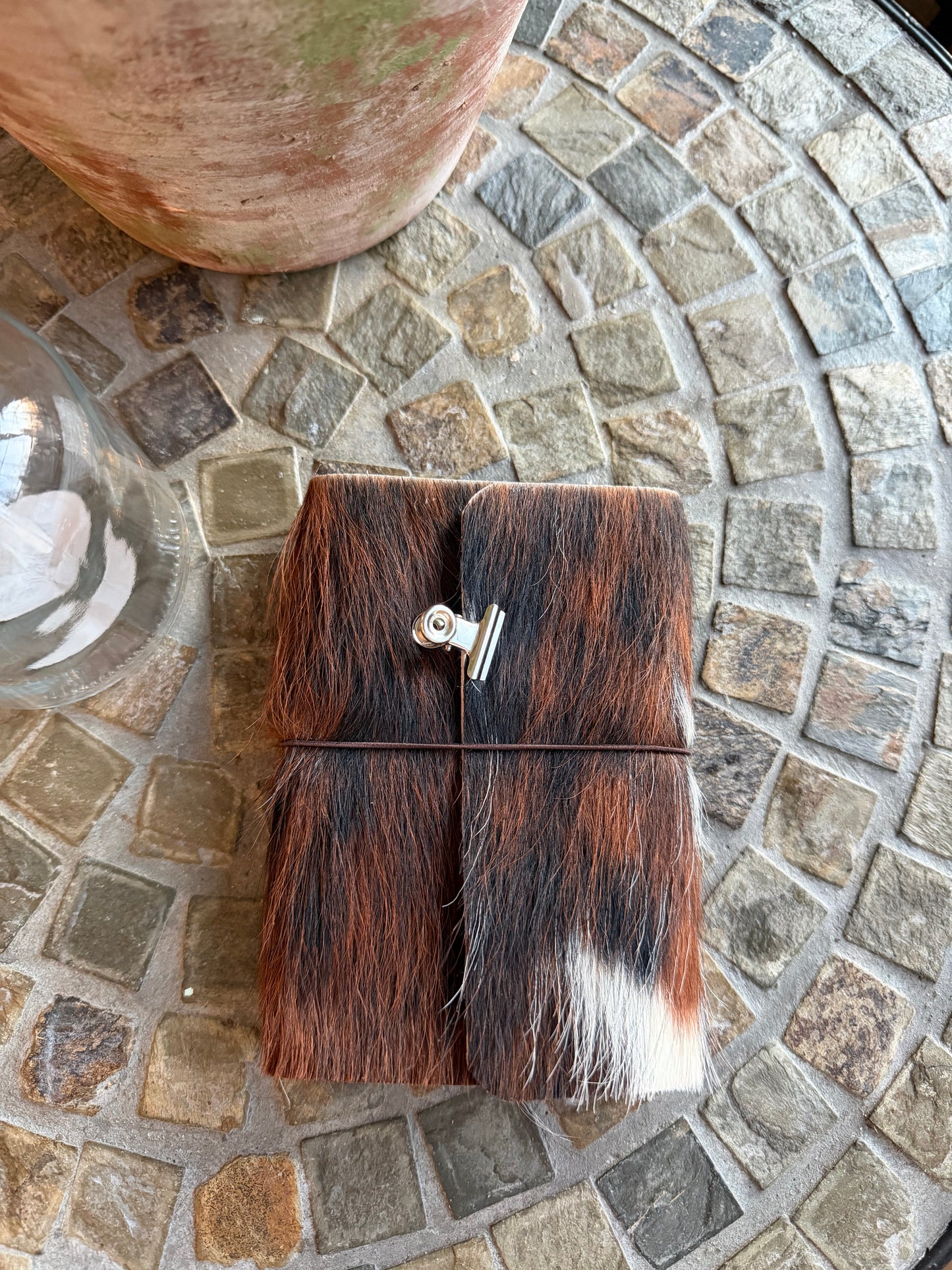 A6 Cowhide Leather Trifold