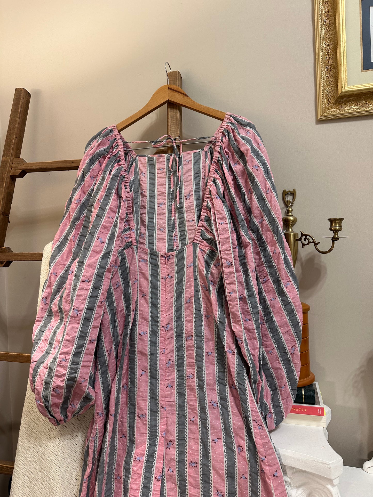 Ganni Open Back Puff Sleeve Dress