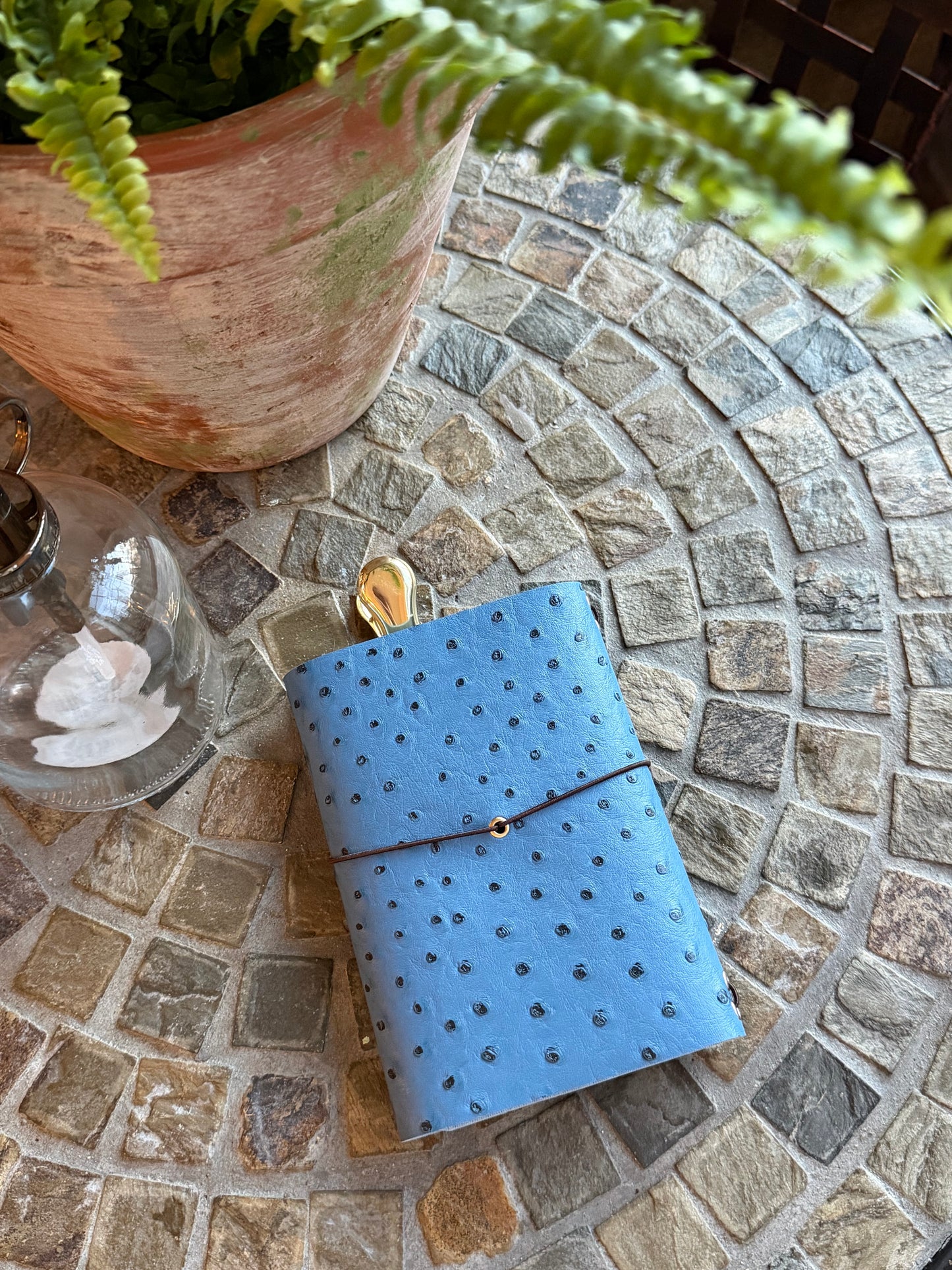 A6 Lady Bird Ostrich Faux Leather Trifold