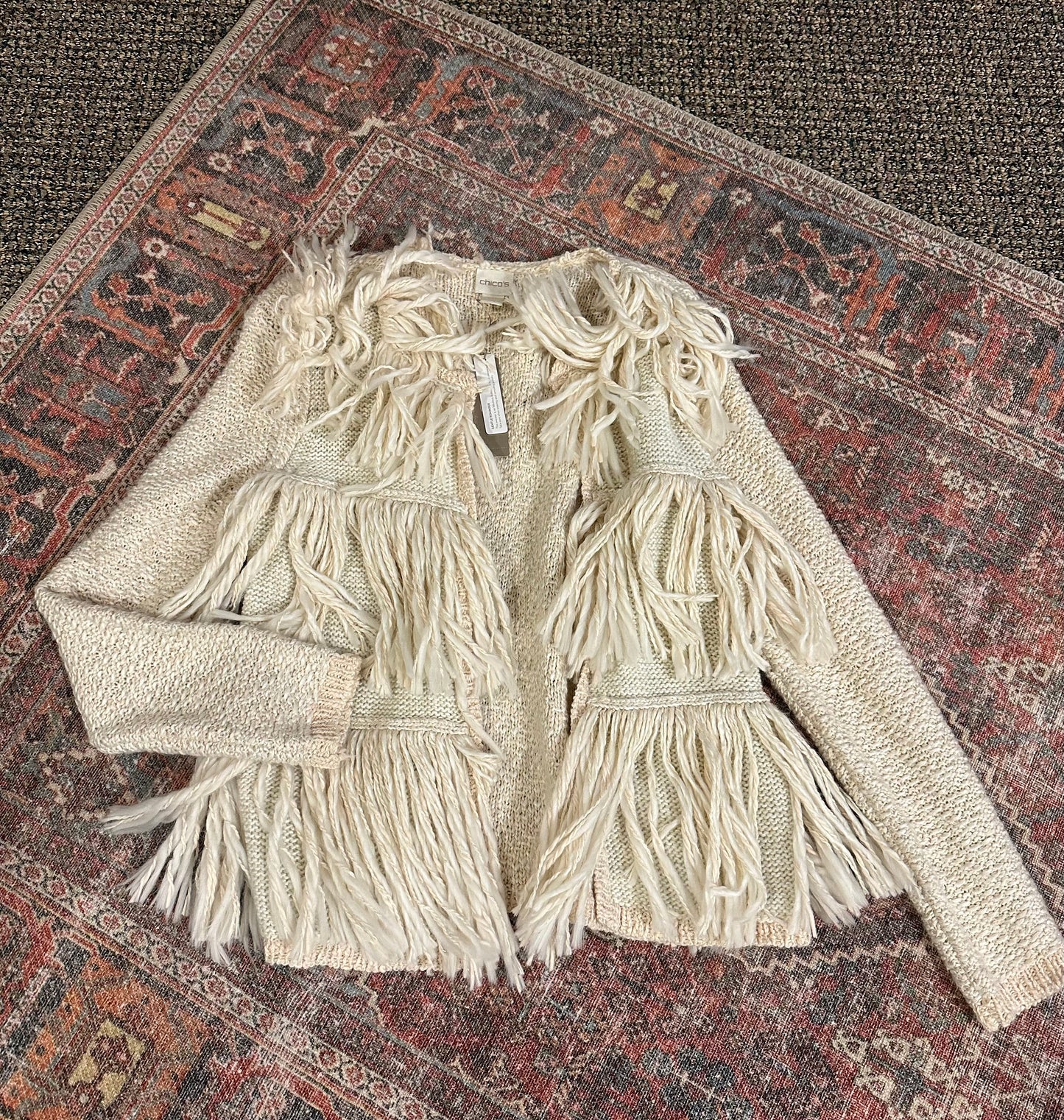 Chico’s Fringe Cardigan Sweater