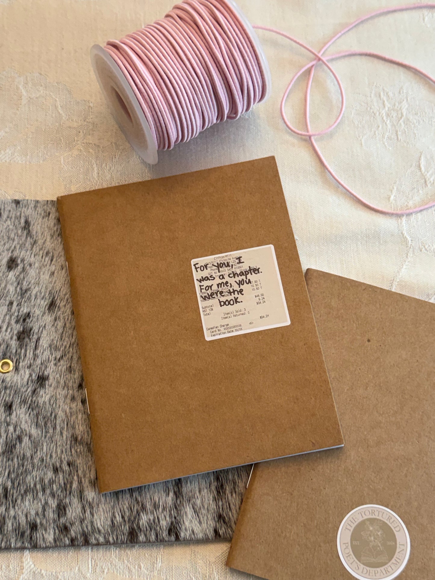 A6 Cowhide Leather Trifold