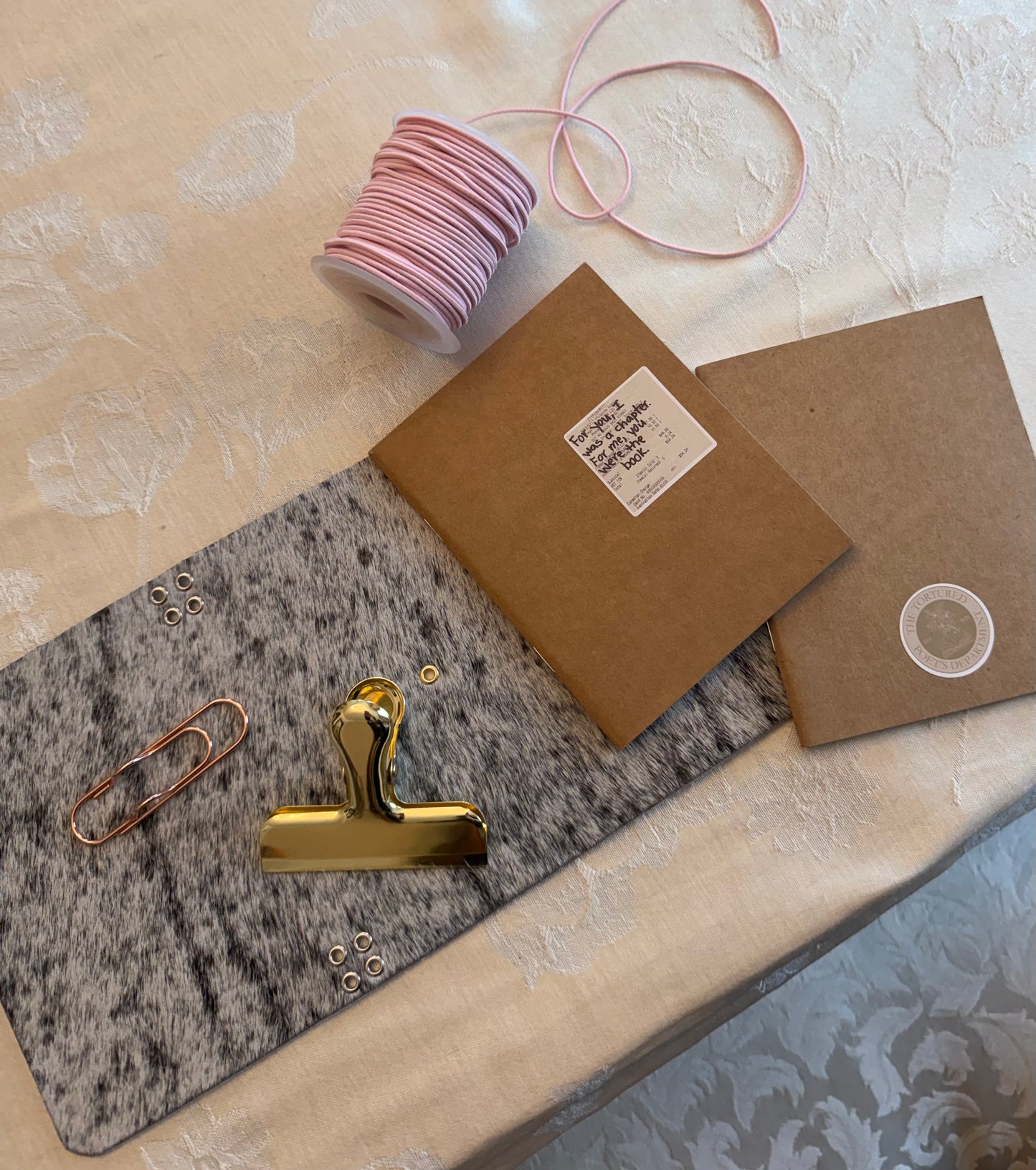 A6 Cowhide Leather Trifold