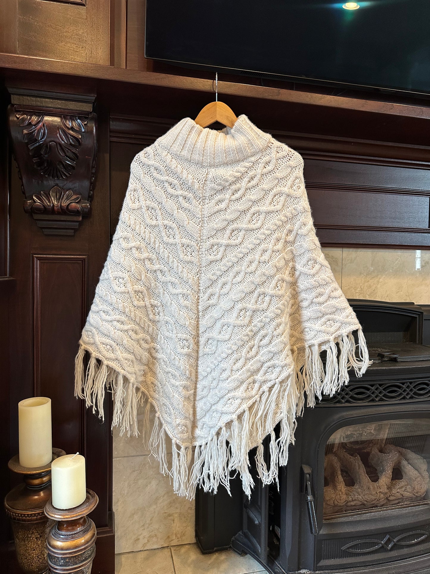 Cable Knit Poncho