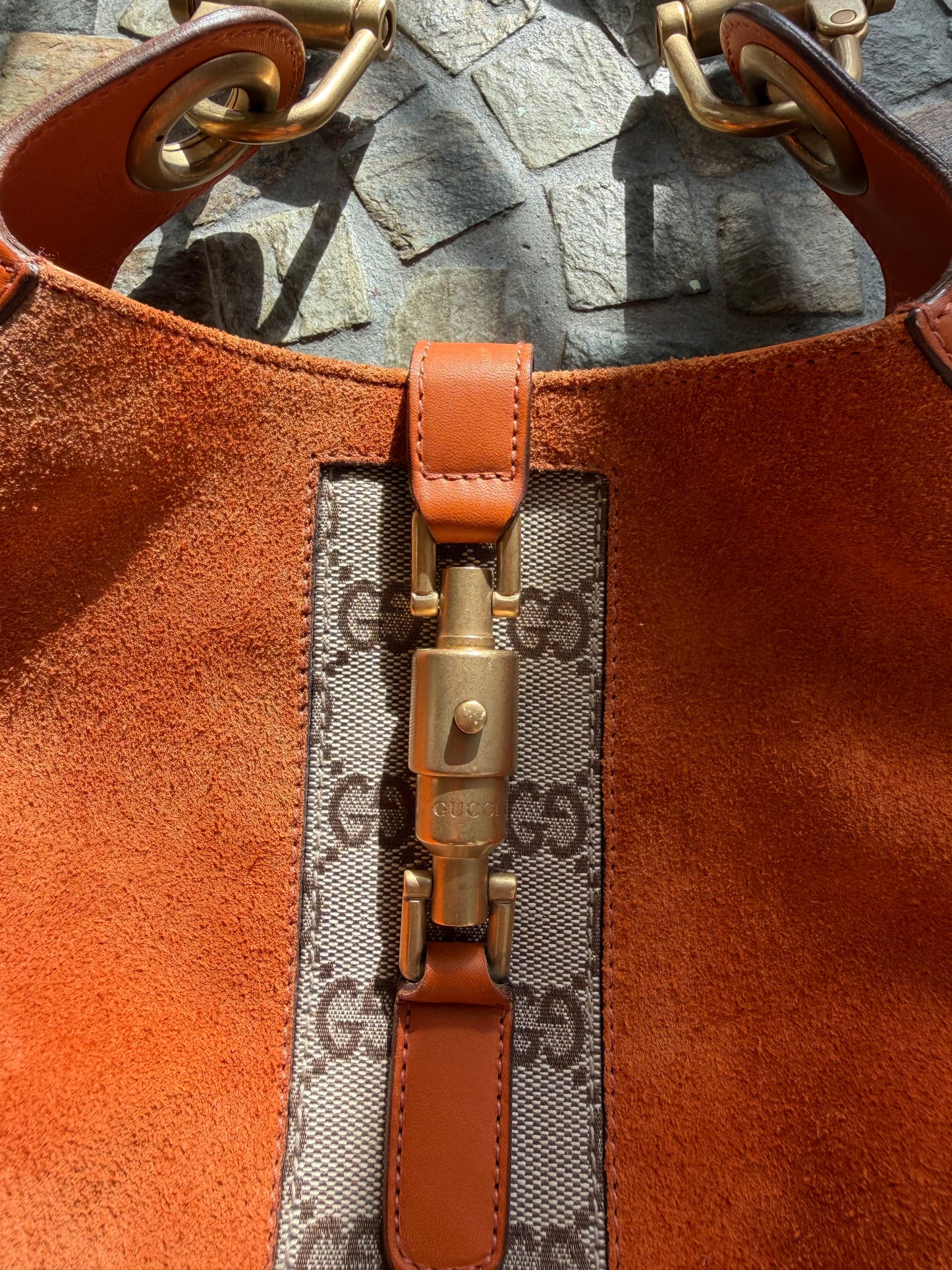 Gucci Mini GG Canvas Nailhead Jackie O Bag