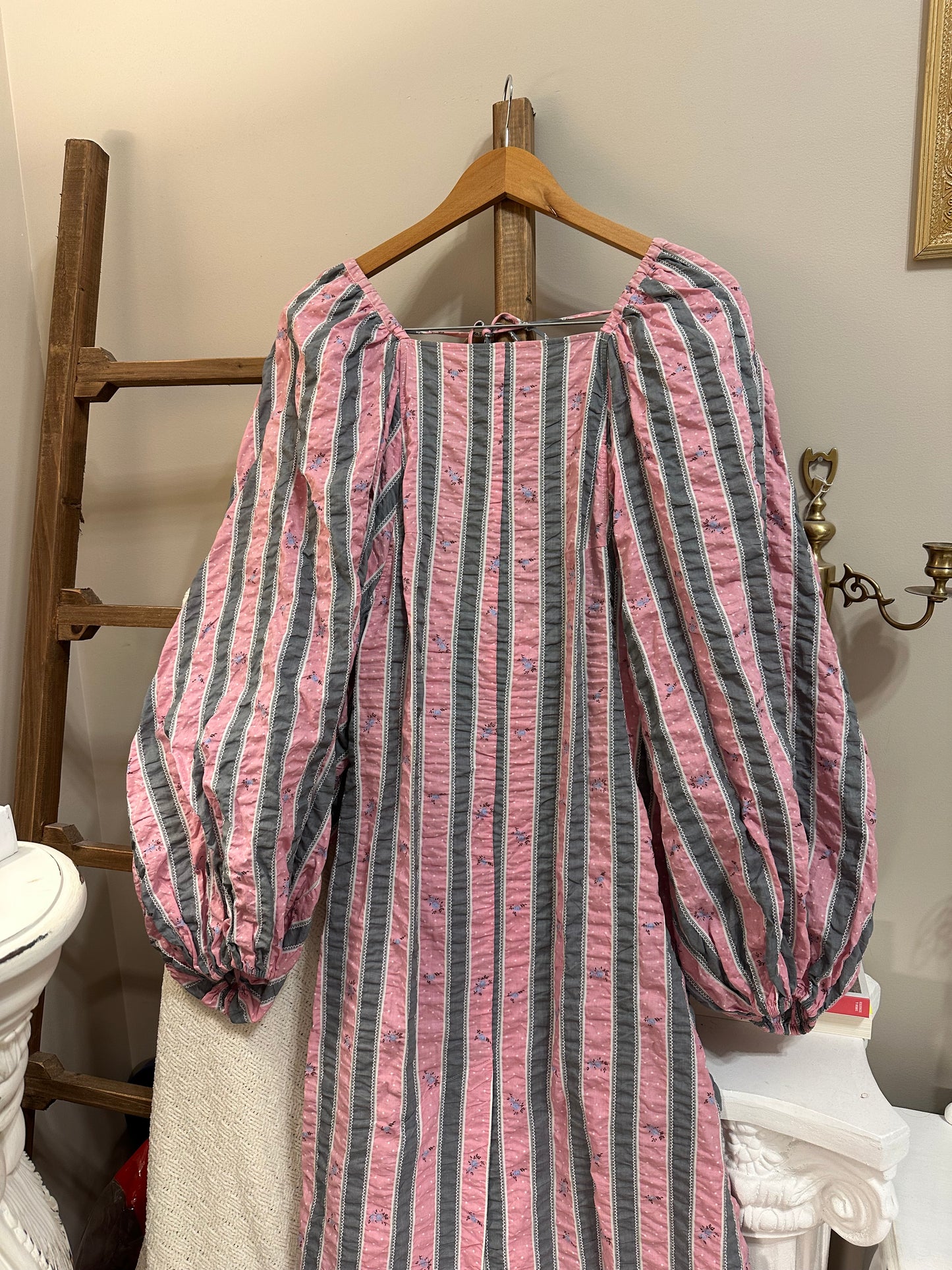 Ganni Open Back Puff Sleeve Dress