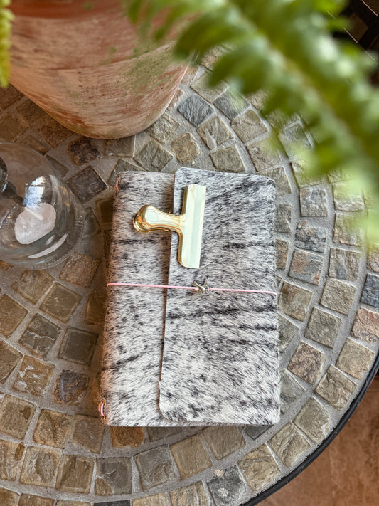 A5 Cowhide Leather Trifold (Swallow Bird)