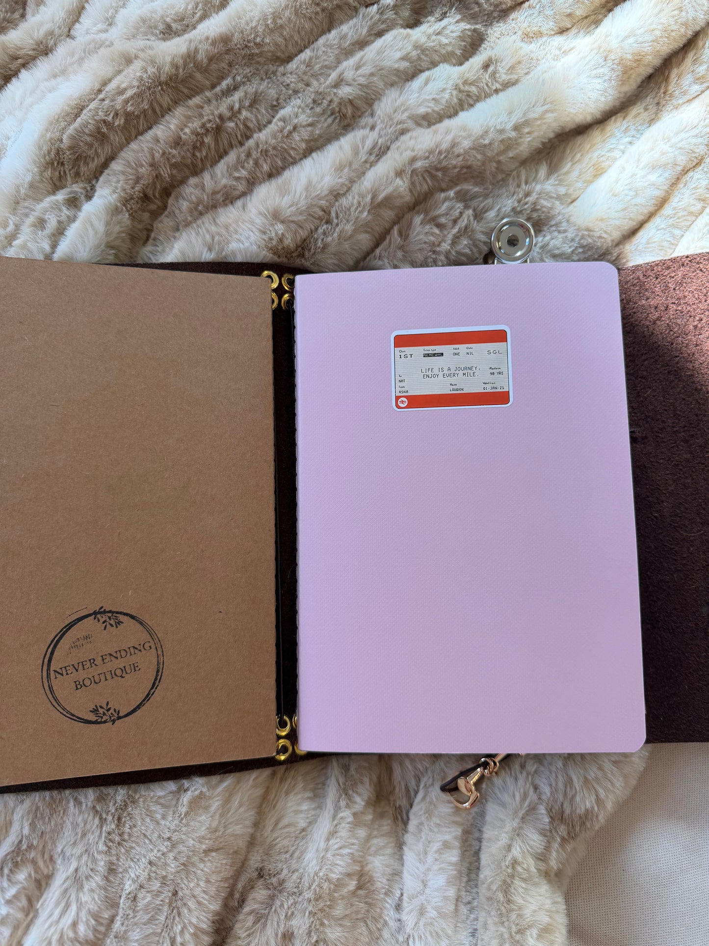 A5 Cowhide Leather Trifold Journal (Horsebit)