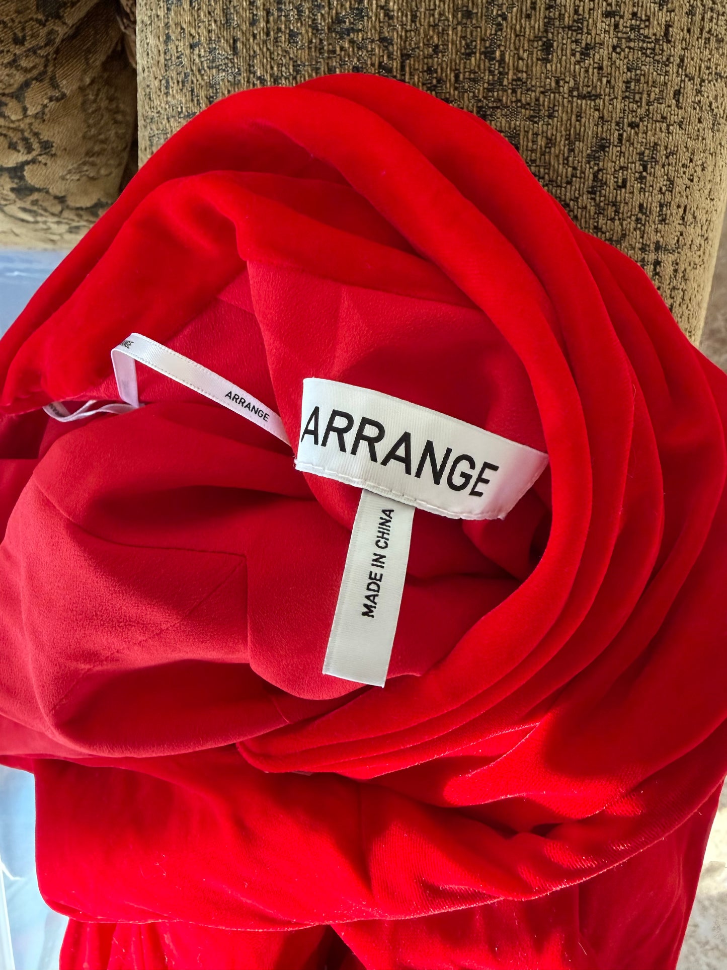 Arrange Red Halter Neck Plunge Velvet Maxi
Dress