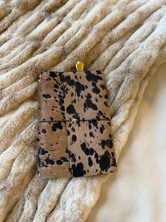 A5 Cowhide Leather Trifold Journal (Swallow Bird)