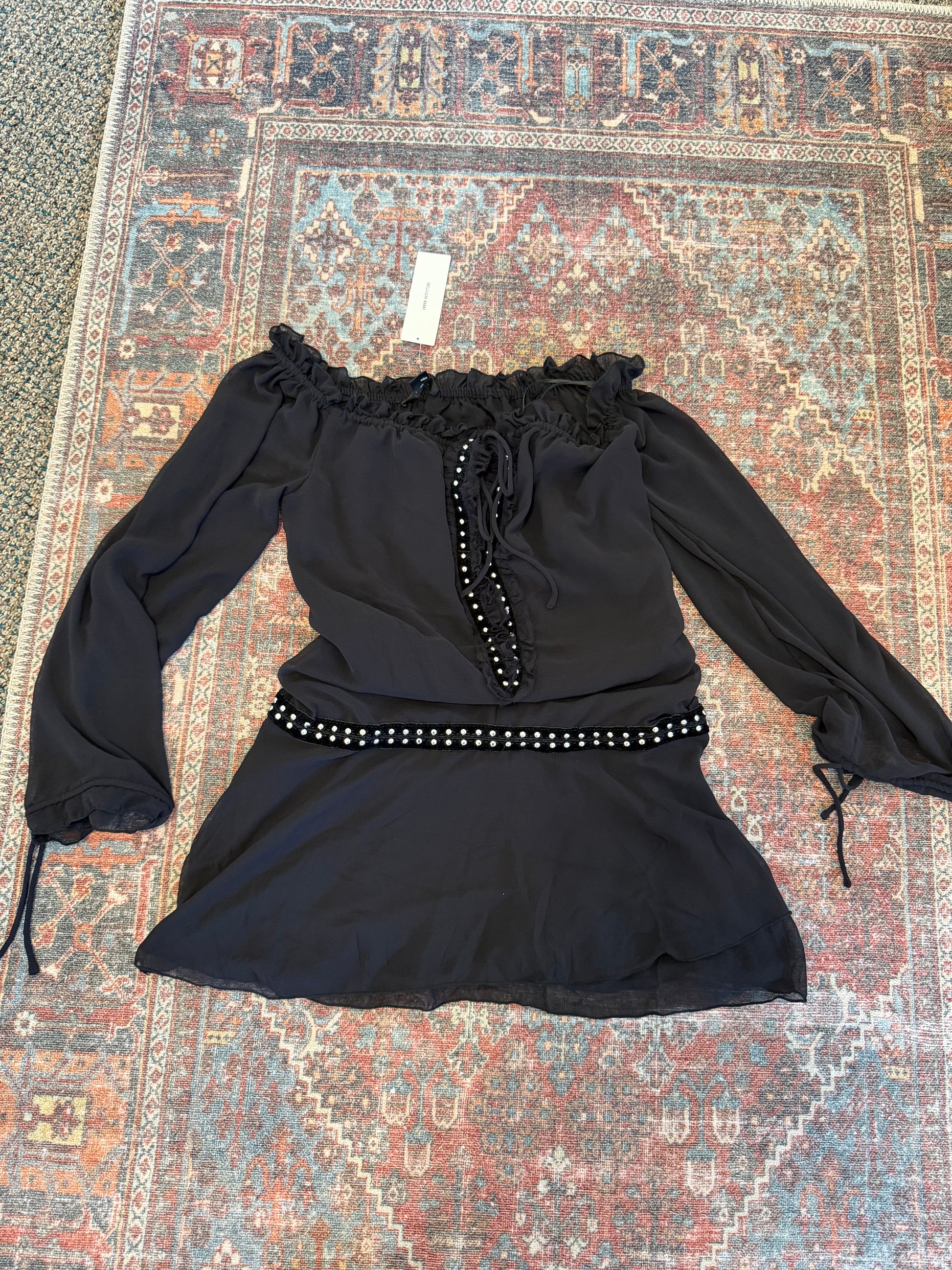 off the shoulder dress urban outfitters Urban Outfitters UO Over The Moon Flutter Sleeve Off-The-Shoulder Midi Dress