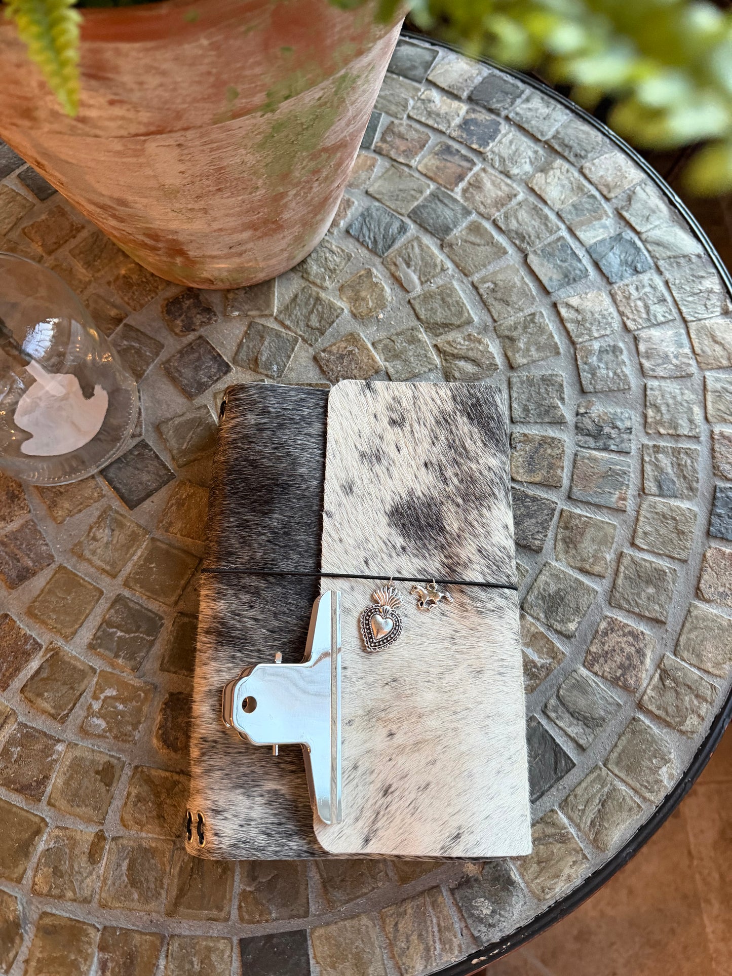 A5 Cowhide Leather Trifold (Heart/Horse)